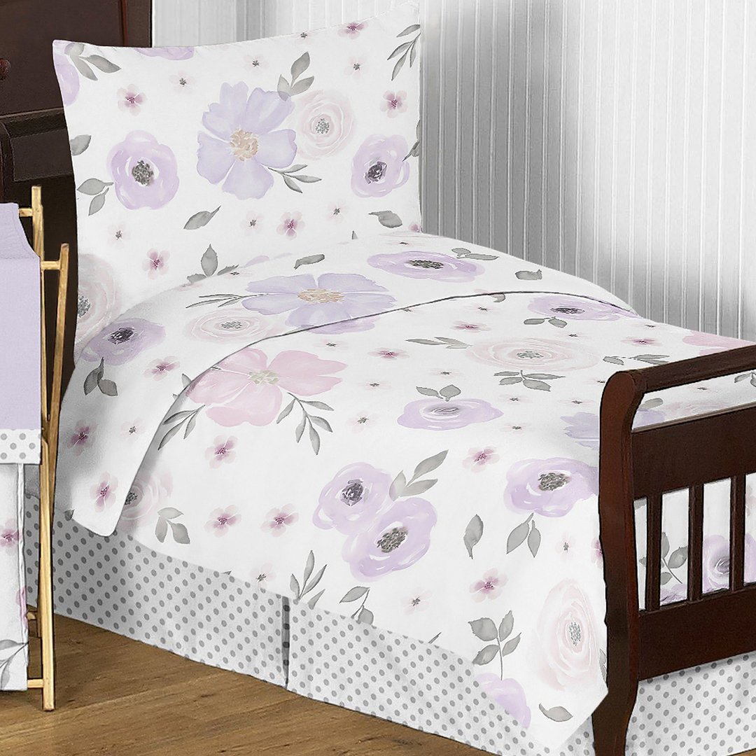 Watercolor Floral 5 Piece Toddler Bedding Set Sweet Jojo Designs
