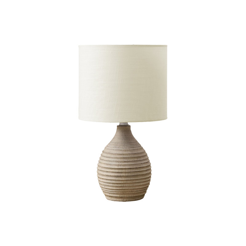 Lighting, 16.5"H, Table Lamp, Resin, Ivory / Cream Shade, Contemporary, Modern, Brown