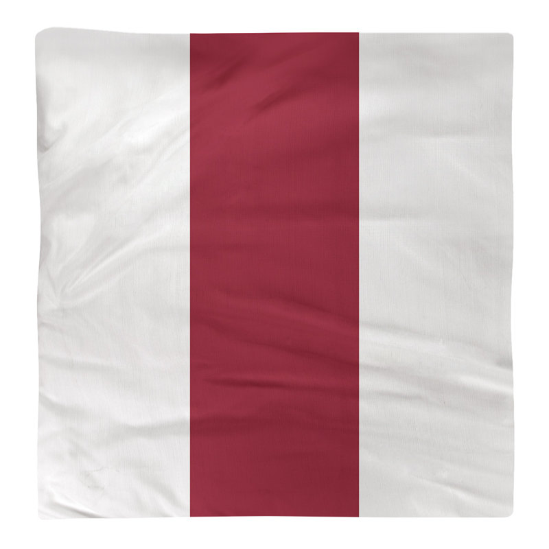 Striped Square Napkin, White/Red/White, Cotton Twill, 10" H x 10" W x 0.25" D