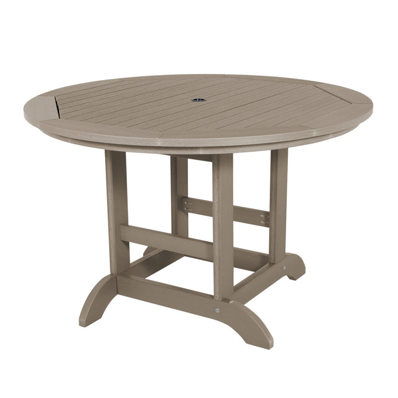 Tillmanns Plastic Round Dining Table in Dining Height (30"), 30" H x 48" L x 48" W, Woodland Brown
