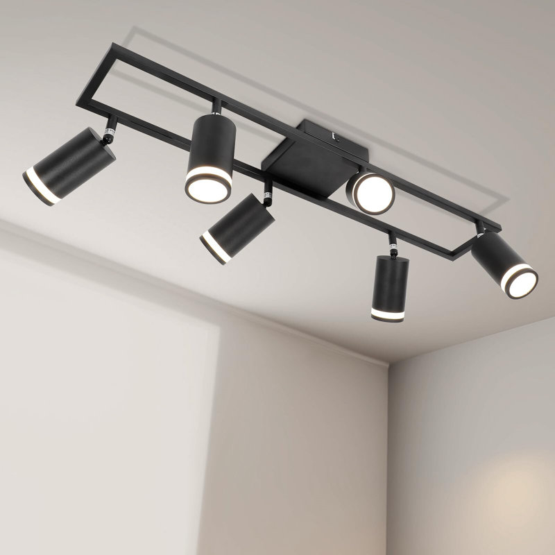 27.5" 6 -Light Track Lighting Kit,lexibly Rotatable GU10 Light Heads
