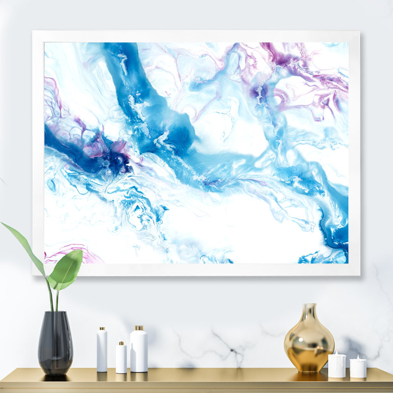 «Blue and Pink Marble», reproduction d'art sur toile, Toile blanche avec cadre d'angle fermé, H 24 po x l 32 po