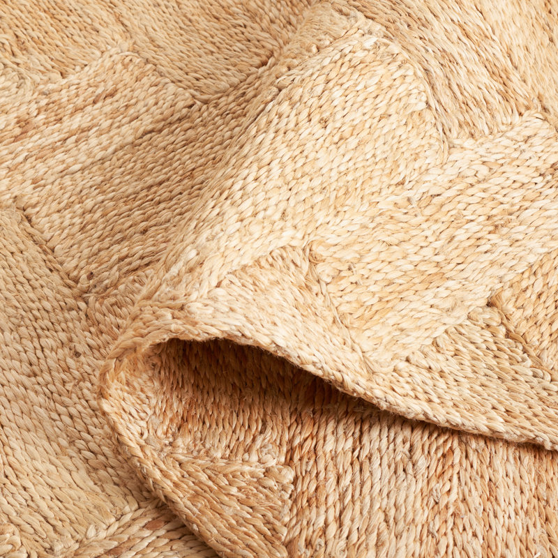 Shokat Natural Fiber Hand Loomed Jute Pile Chevron Rug, Rectangle 5' x 8'