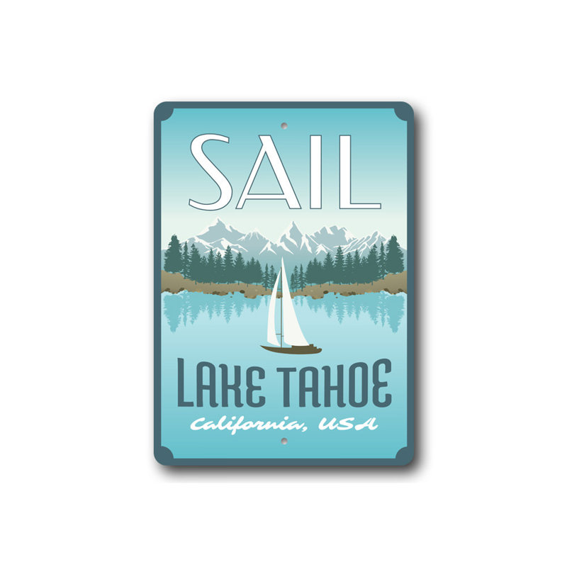 Panneau en aluminium Sail Lake Tahoe, H 18 po x l 12 po x P 0,06 po