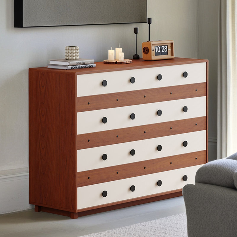 Modern Solid Wood 4-Drawer Stylish Accent Chest
