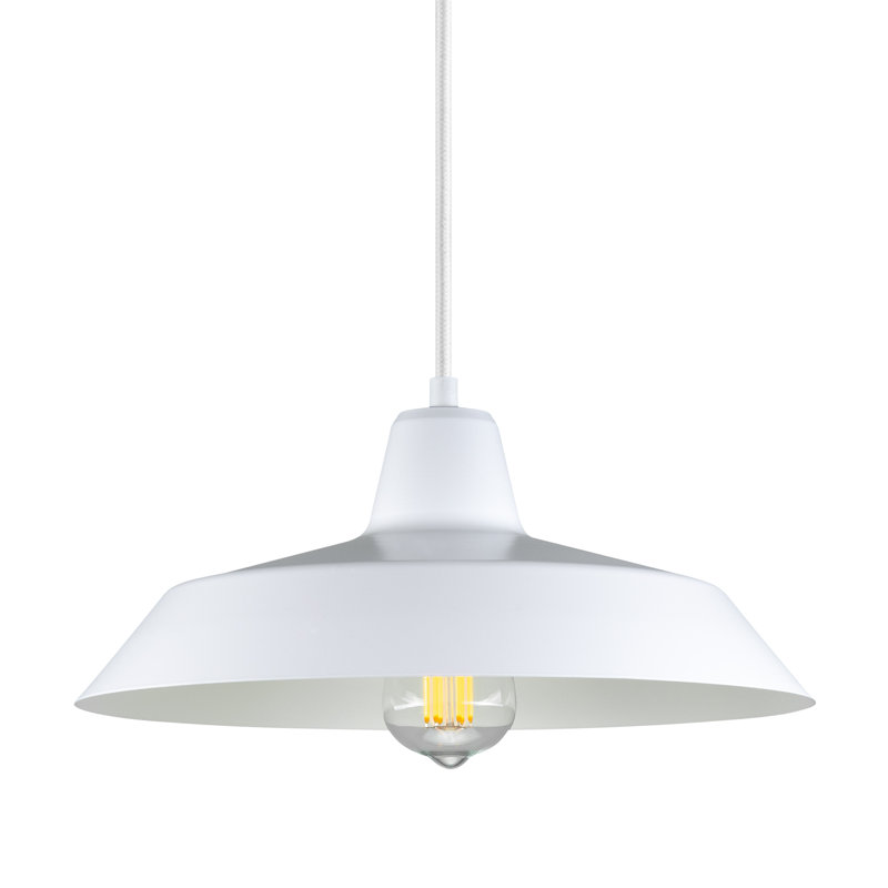 Cinco 1 - Light White Dome Pendant, White