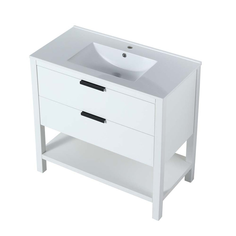 Meuble-lavabo avec plateau Jamicka, Blanc