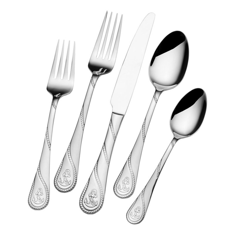 Towle Living Anchor 20-Piece Stainless Steel Flatware Set, Service for 4