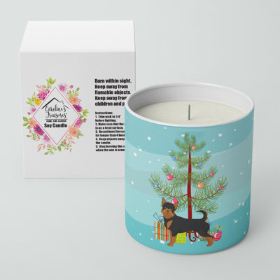 Arbre de Noël noir et brun clair bougie décorative 10 oz