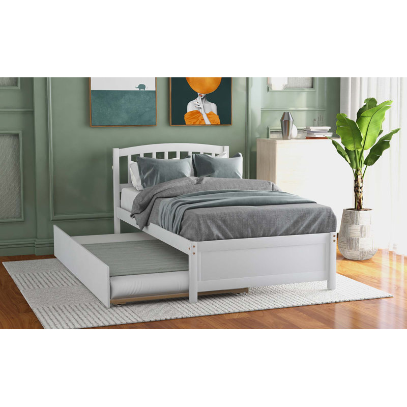 Twin Platform Bed, White