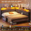 Storage Day Bed Linen Corner Bed with LED Light & Charging Station No Mattress-1336292976-1336292991