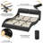 Led Bed Frame With Charging Ports And Headboard Modern Low Profile Platform Bed Frame With Led Lights Wave Like Curve Led Bed Frame,wood Slats Support,easy Assembly,black-52728583