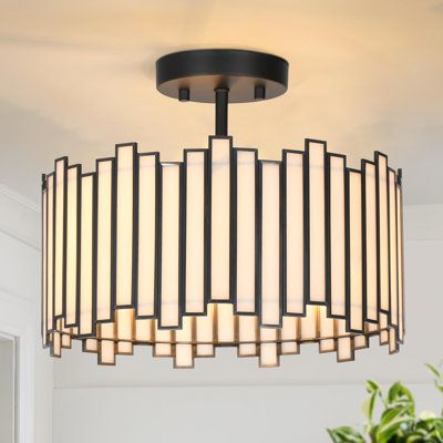 Atchison 3 - Light 13'' Shaded Drum Semi Flush Mount