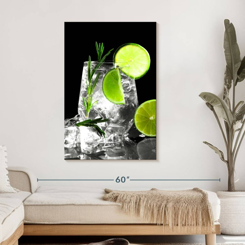 Cold Lime Cocktail Canvas Print, 45" H x 30" W x 1.25" D