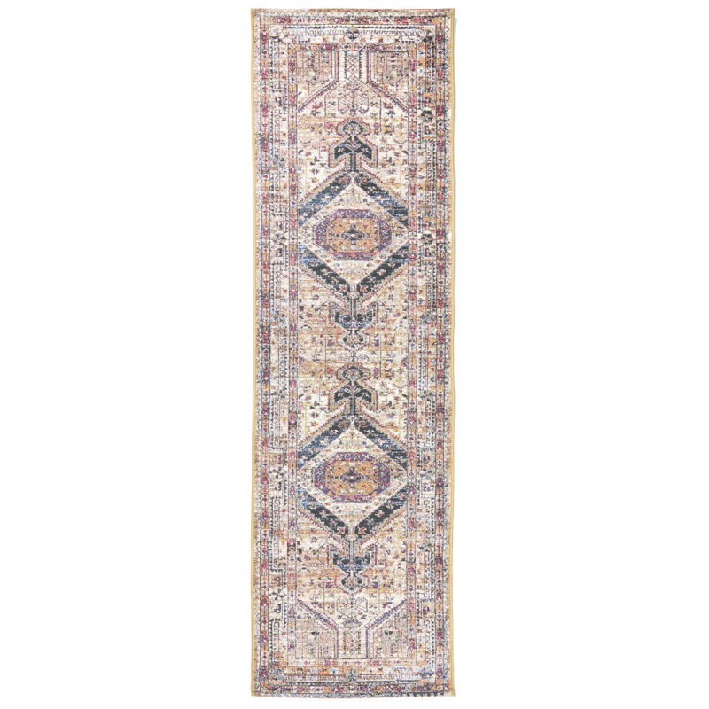 Tapis d'intérieur / extérieur tissé à la machine Ternan, Rouge, 2 pi 2 po x 7 pi 6 po