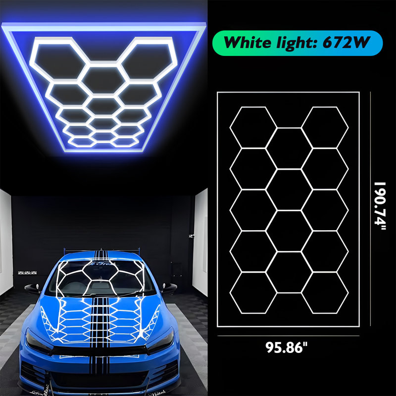 14 lumières de garage hexagonales