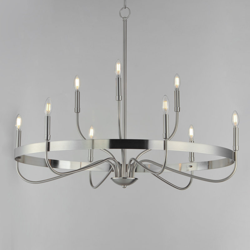 Frankie-Single-Tier Chandelier, Satin Nickel