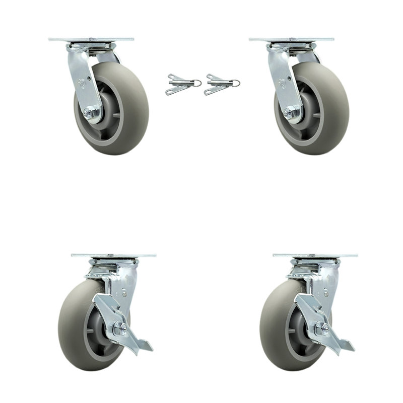 4-Piece Thermoplastic Rubber Caster Set