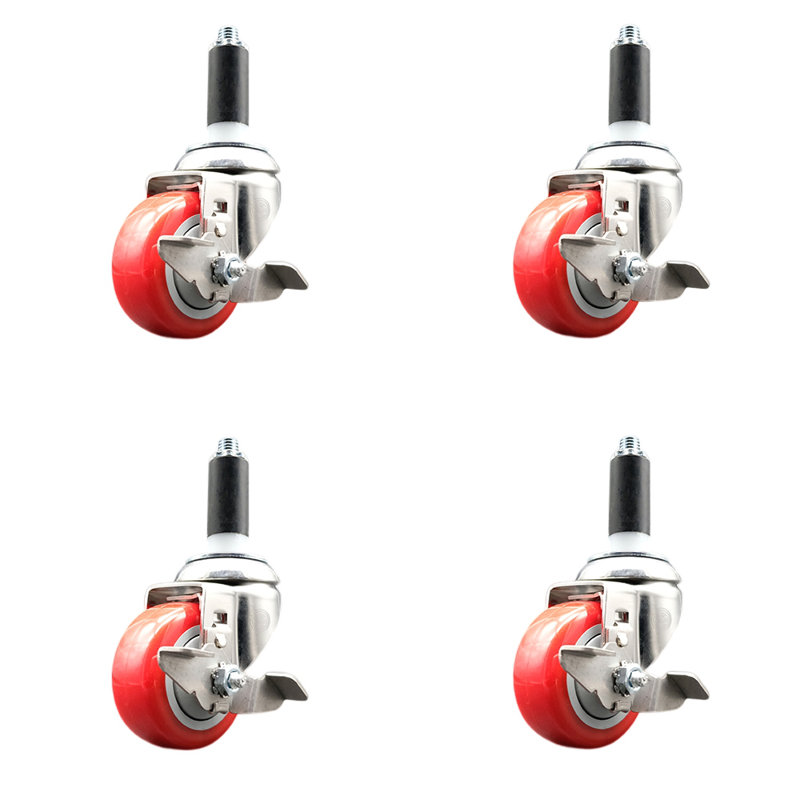 Poly Swivel Expanding Caster, Gray