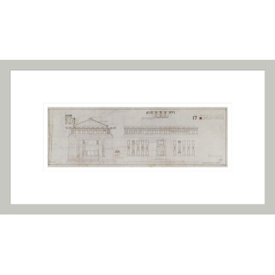 Imperial Hotel Elevation by Frank Lloyd Wright - Framed Giclee Print