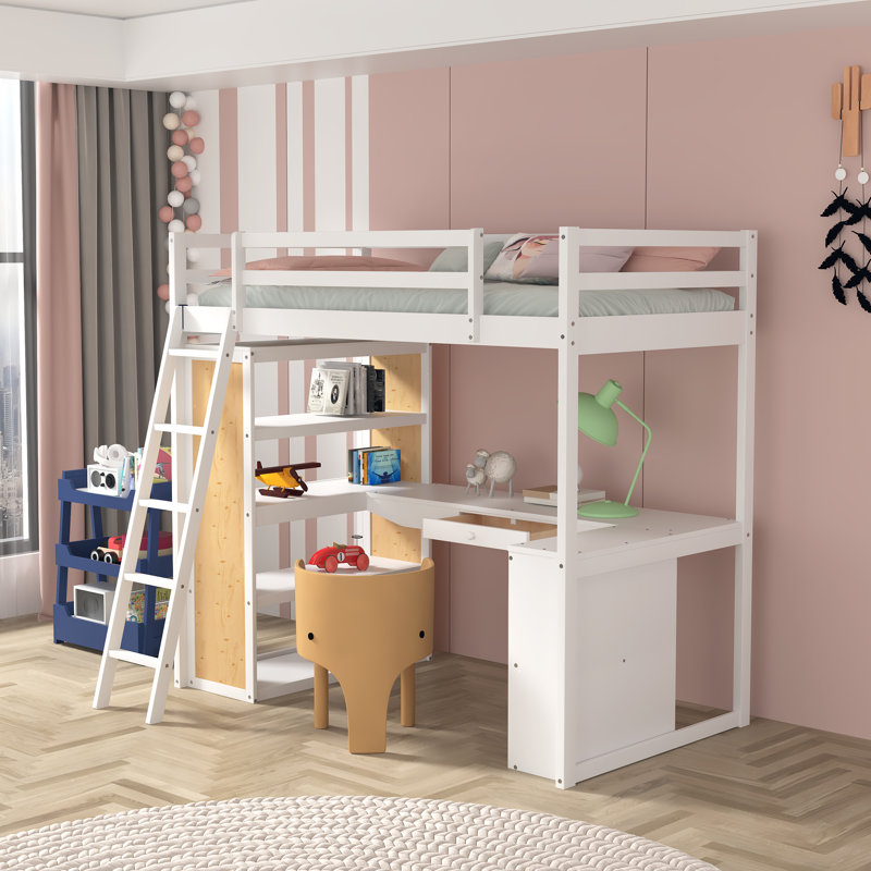 Gebke Kids Twin Loft Bed, White