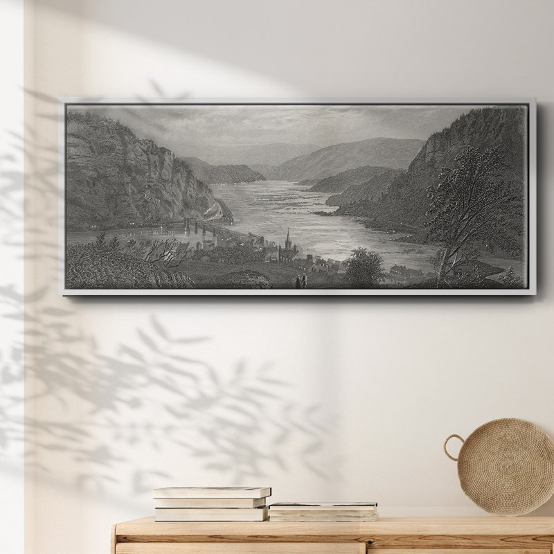Harper's Ferry par Moonlight - toile encadrée, H 20 po x l 50 po