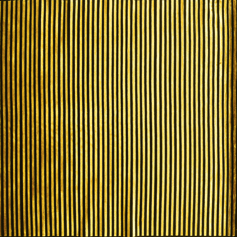 Tapis contemporains jaunes lavables à la machine 850, Carré 8 pi
