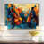 Toile avec cadre flottant or