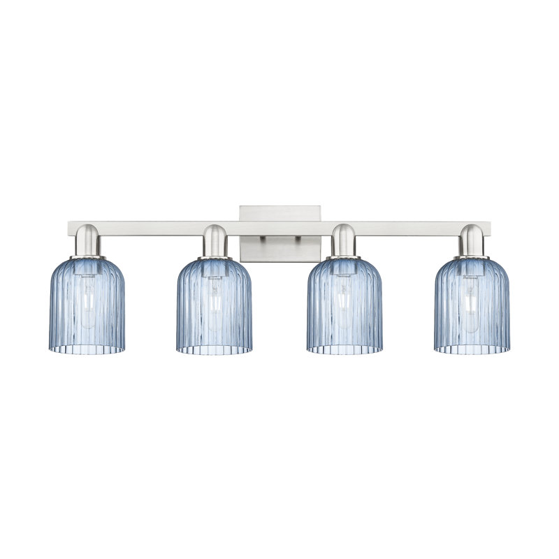 Voile de mariée - laiton antique noir - lumière de meuble-lavabo, Bleu / nickel satiné