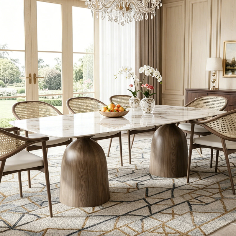 Grande table de salle à manger Amberly, H 29,53 po x L 93,7 po x l 43,31 po, Pandora