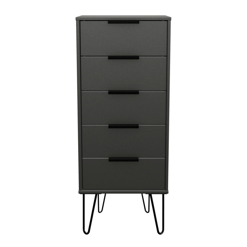 Fully Assembled Glenwood 5 Drawer 45Cm W, Graphite