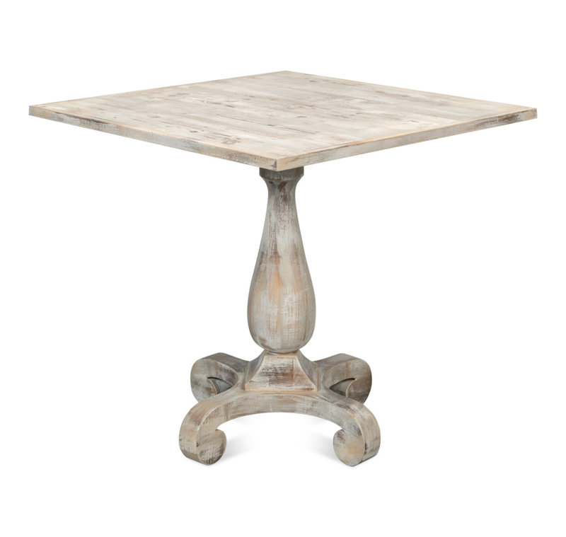 Square Solid Oak Dining Table, Gray Oak