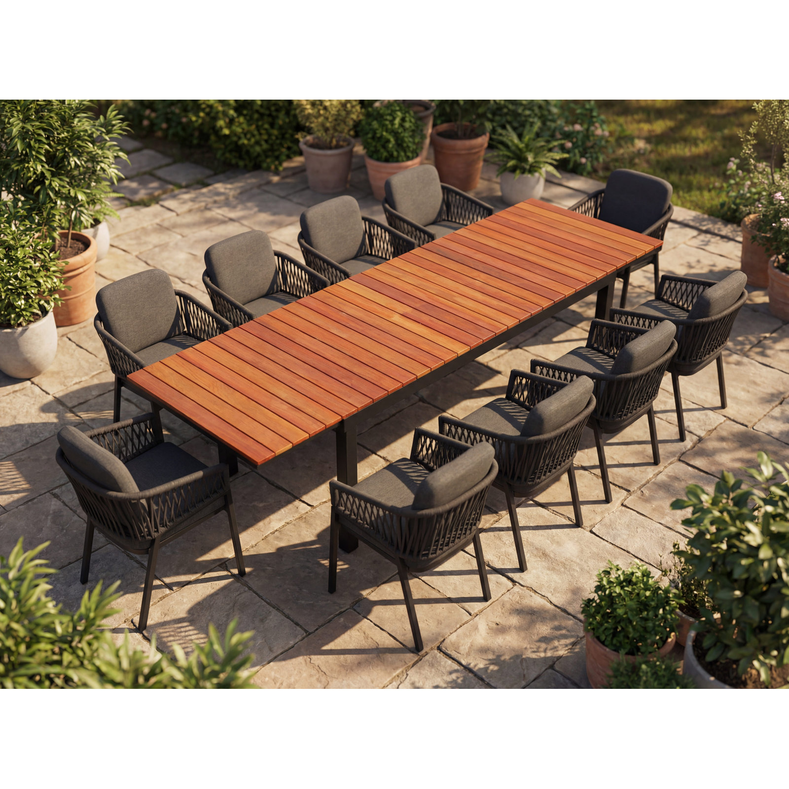 Xola Teak Outdoor Extending Dining Table