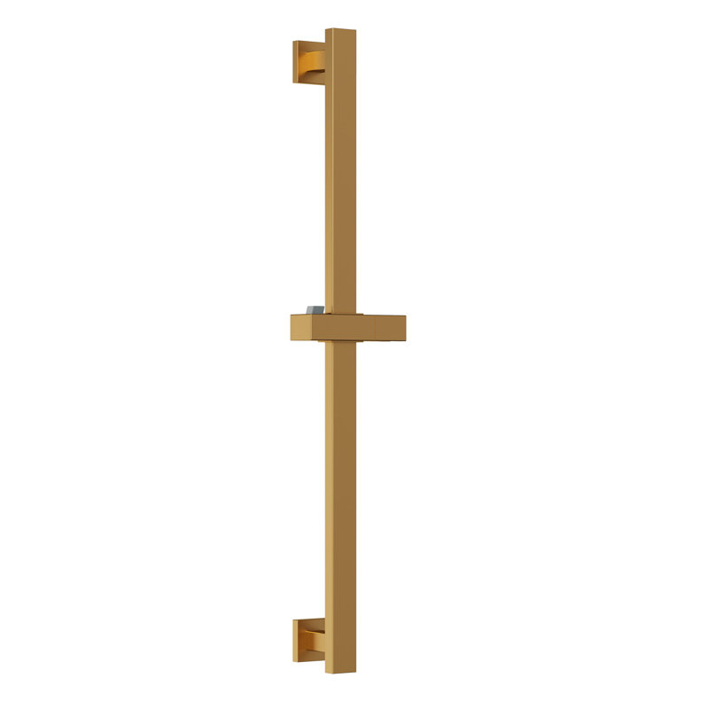 Barre de douche carrée réglable en acier inoxydable 304 brossé, Brushed Gold