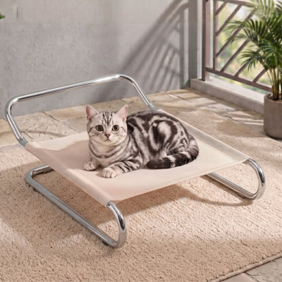 Lit pour animaux surélevé rafraîchissant avec tissu Oxford amovible et lavable, lit pour animaux surélevé durable avec structure en acier robuste et pieds antidérapants pour une utilisation à l'intérieur