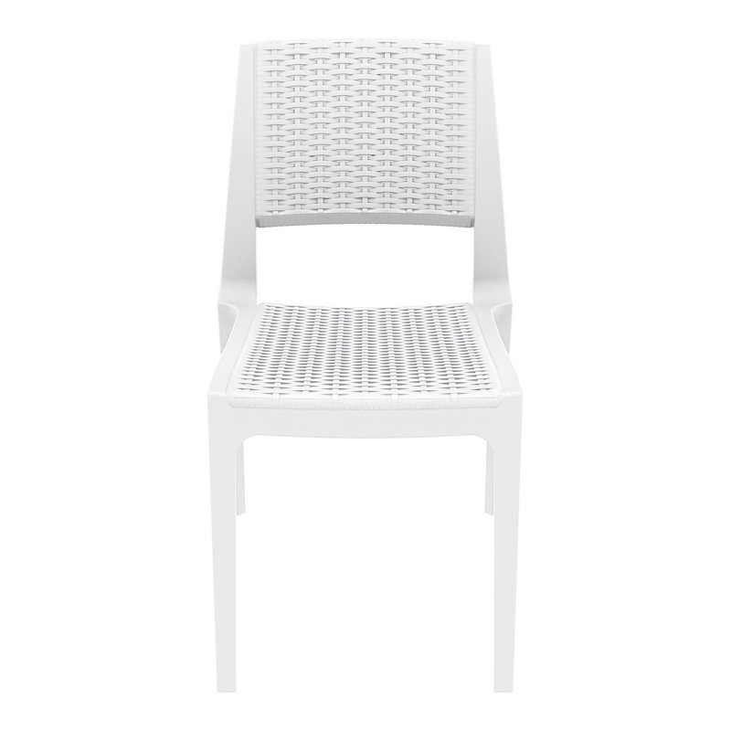 Martz Stacking Patio Side Chair, White