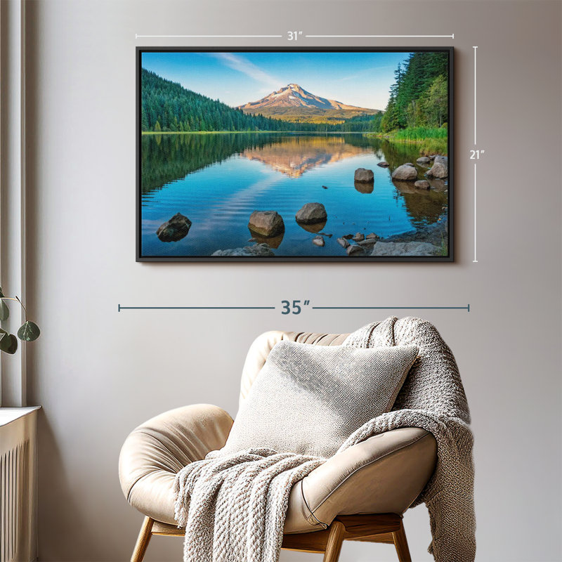 Jeffers Relaxing Trillium Lake Canvas Print, 21" H x 31" W