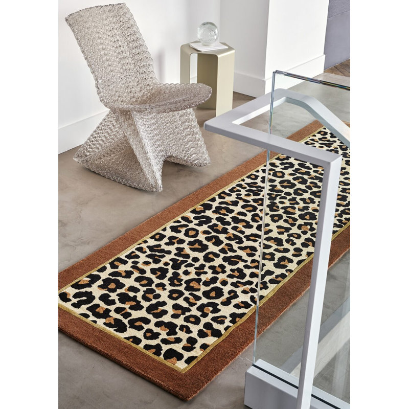 Fauve Handmade Wool Animal Print Area Rug, Runner 7'10" x 26'4"