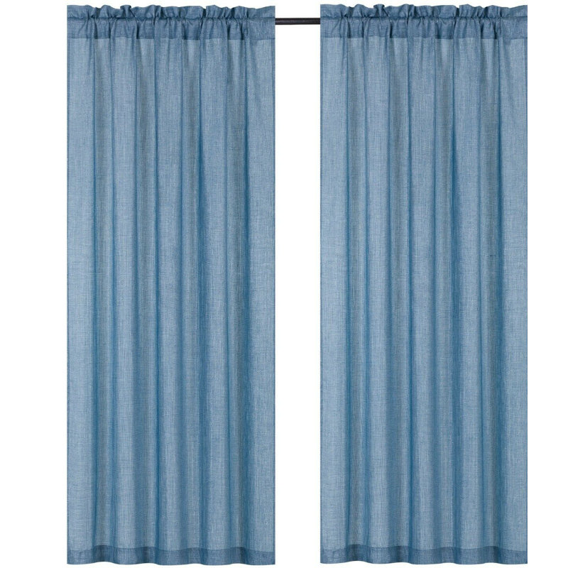 Ramsay Semi Sheer Curtain Pair, Blue