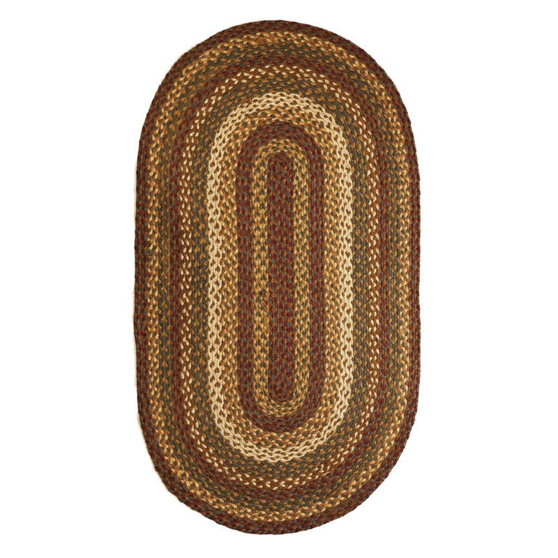 Amadeusz Hand Braided Geometric Indoor Rug, Oval 2'3" x 4'