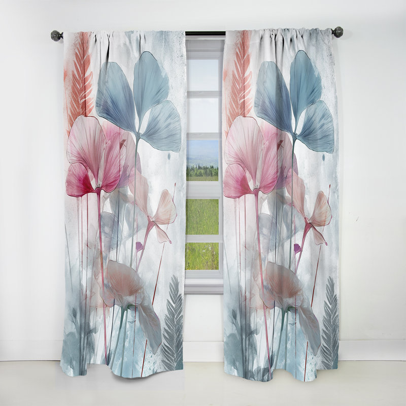 Keyontay - Ginkgo Leaves Tropical III - Rideau traditionnel en velours - obscurcissant - 1 panneau, L 52 po x L 95 po