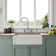 Whitehaus Collection Reversible Fireclay Kitchen Sink with Grid: Three Edge Frame, Plain Front Apron
