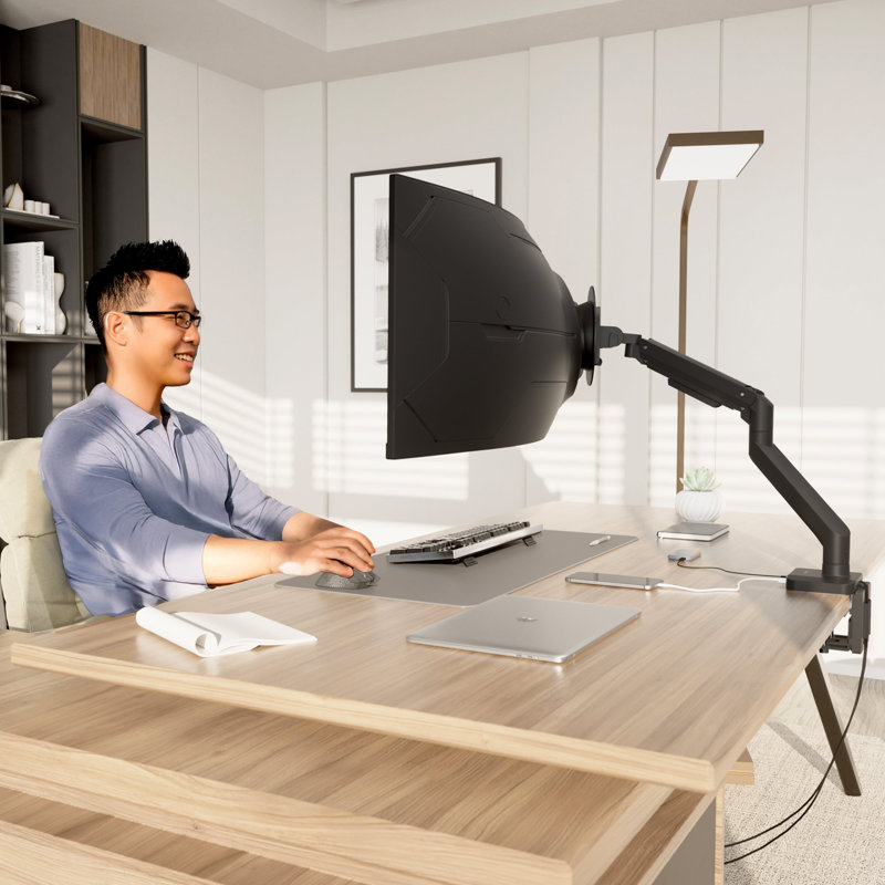 Support de moniteur robuste avec bras d'amortisseur