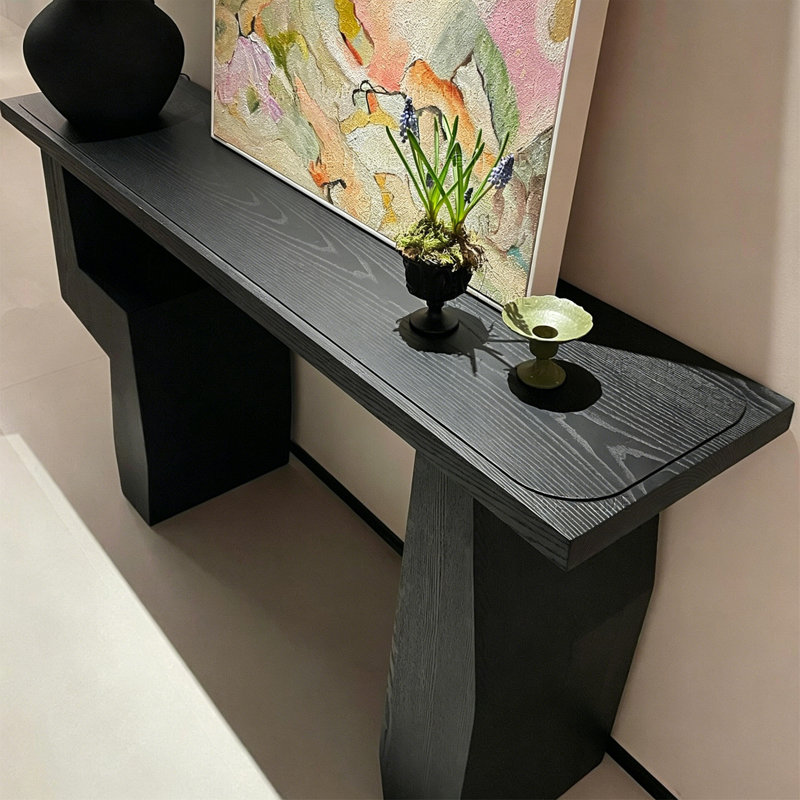 Console Mid-Century moderne en bois massif, 31.5" H x 51.2" W x 15" D