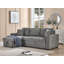 Canapé-lit modulaire réversible en tissu gris de 96 po Noemi II avec méridienne de rangement, porte-gobelets, port de chargement USB et coussins décoratifs