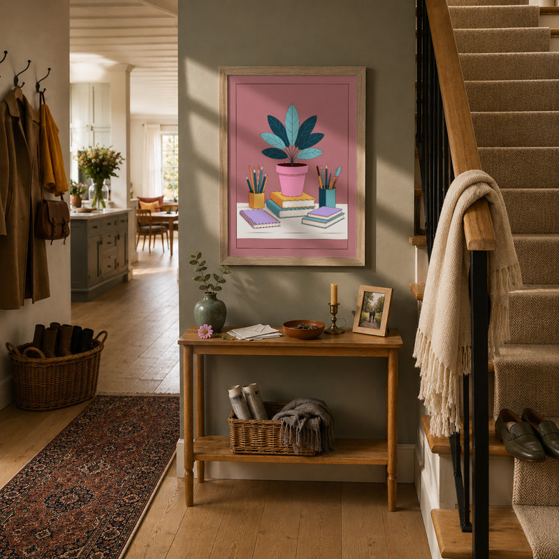 Art Studio Arrangement Modern - Framed Print, Oak, A3 - 42.0 x 29.7 cm