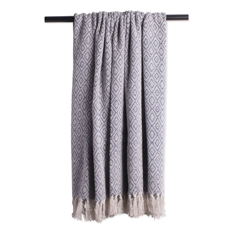 Jeté en coton , Bleu