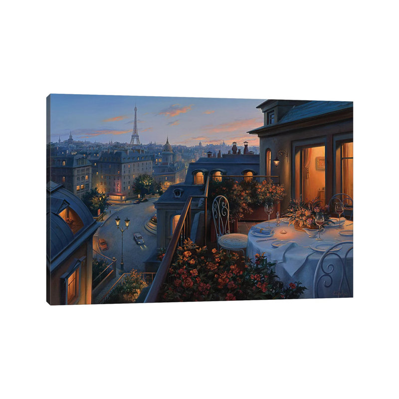 Paris Evening by Evgeny Lushpin - Wrapped Canvas Print, 45.72 cm H x 66.04 cm W x 1.91 cm D