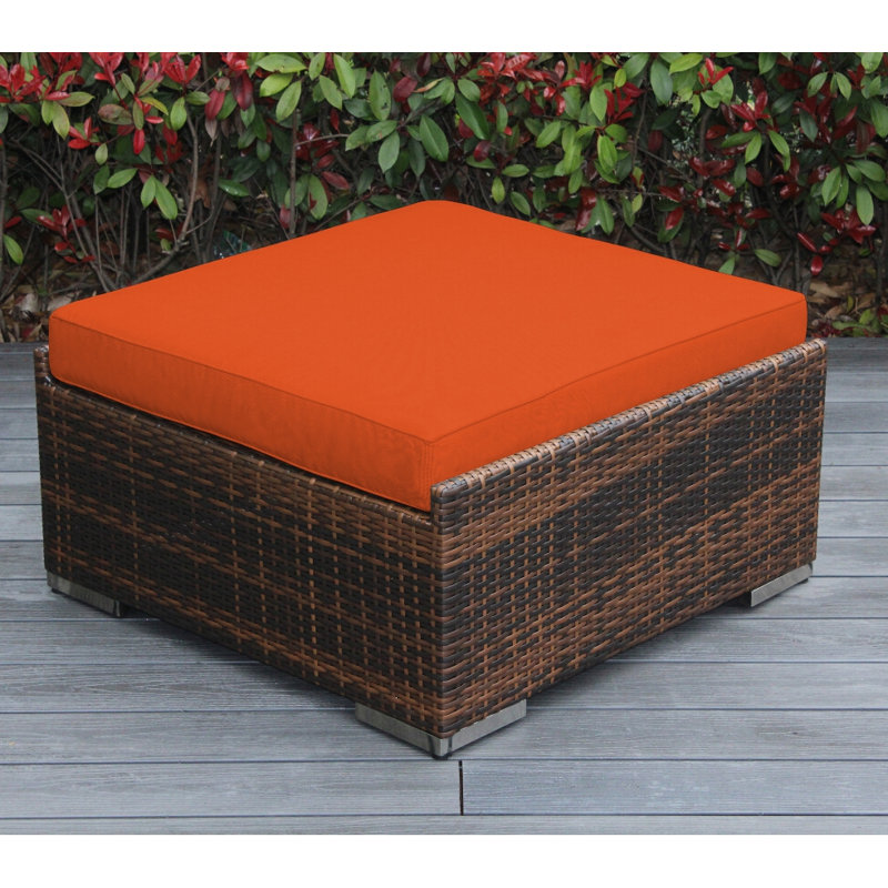 Grand repose-pieds avec coussin Billyjo, Toile Sunbrella® toscan, Mélange de bruns