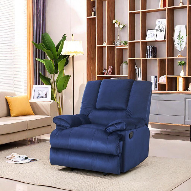 Fauteuil inclinable pivotant rembourré Noletta, Bleu